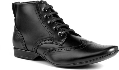 

Bxxy Trendy Black Brogue Boot Boots For Men(Black