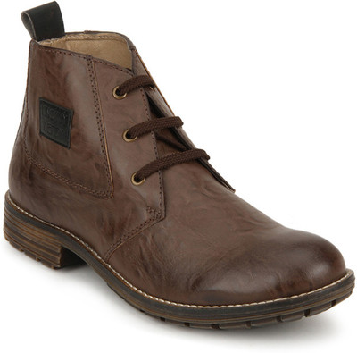 

Knotty Derby Brown and Black Remus Chukka Boots For Men(Tan, Brown;black
