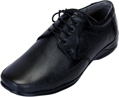 

Shoebook Black Leather Lace Up For Men(Black