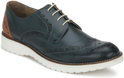 

Knotty Derby Blue+Tan Dennis Brogue Casual Shoes For Men(Blue, Tan