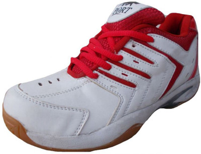 

Port Super Spark Sports Badminton Shoes (White) Badminton Shoes For Men(Red