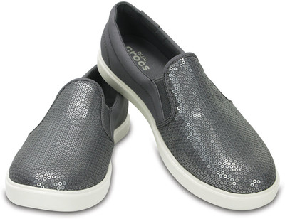 

Crocs CitiLane Sequin Boat Shoes For Women(Silver
