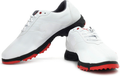 

Puma Amp Scramble XW Golf Shoes For Men(Red, White, Black), 01;white