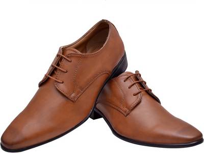 Hirel's Brown Leather Derby Lace Up Shoes