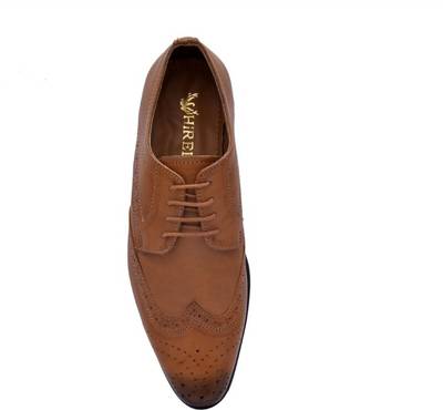 Hirel's Brown Stylish Derby Brogues Lace Up Shoes