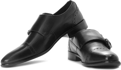 

Louis Philippe Monk Strap Shoes For Men(Black