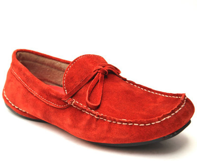 

Guava Red Leather Loafers For Men(Red