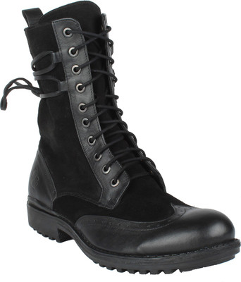 

Salt N Pepper 13-272 Surpunch Black High Ankle Boots Boots For Men(Black
