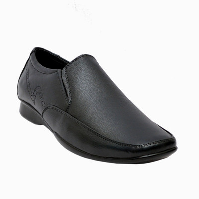 Cooper England Men's Solid Black Slip On Shoes For Men(Black