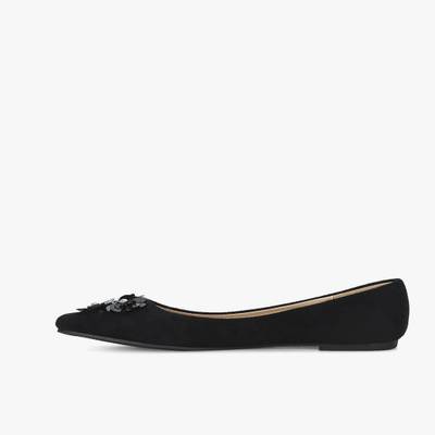 Addons Addons Floral Sequins Suede Ballerinas Bellies