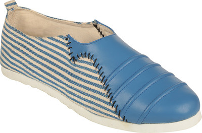 

Live Ur Style Boys, Blue n white stripes + synthetic leather combi espadrilles casual shoes