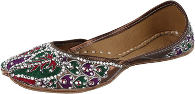 Saashiwear Punjabi Jutis For Women(Tan), Copper