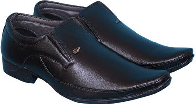 

Smoky Genuine Leather Slip On Shoes For Men(Black