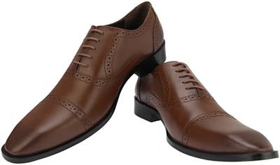 Brigit Half Brogue Shoes Black Lace Up