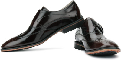 Clarks Gatley Strap Monk Strap Shoes For Men(Brown, Chestnut leather
