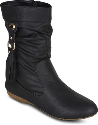 

Get Glamr Traula Zipper Boots For Women(Black