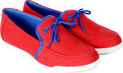 Sam Stefy Canvas Shoes For Women(Red)