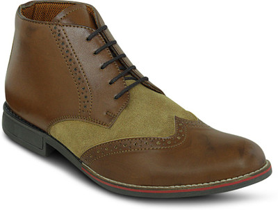 

Get Glamr Designer Brogue Boots For Men(Tan