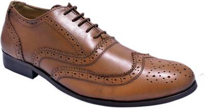 Hirel's Mens Leather Brogues Lace Up Shoes