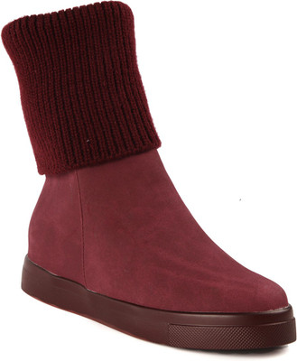 

Flat n Heels Boots For Women(Maroon)