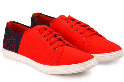 

Andrew Scott Men's Red Canvas Sneakers For Men(Red, Black