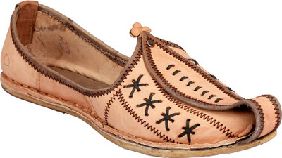 Ethnic Collection Hard Rubber Jutis For Men(Tan)