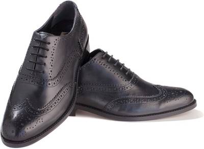 Walker Styleways Classic Oxford Black Leather Brogue Lace Up