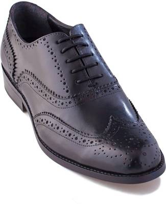 Walker Styleways Classic Oxford Black Leather Brogue Lace Up