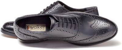 Walker Styleways Classic Oxford Black Leather Brogue Lace Up