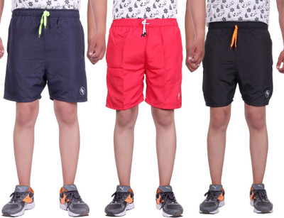 

Belmarsh Striped Men's Multicolor Sports Shorts, Black;navy;red