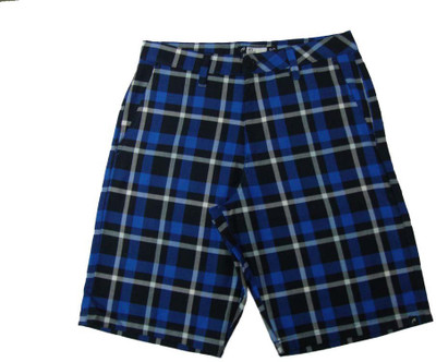 

Acetone Checkered Men's Blue Chino Shorts, Black;navy