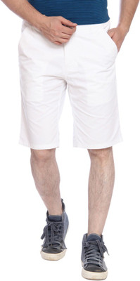 

Parx Solid Men's White Basic Shorts