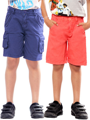 

Uber Urban Short For Boys Cotton Linen Blend, Cotton Nylon Blend, Cotton Linen Blend(Blue, Pack of 2, Blue & orange