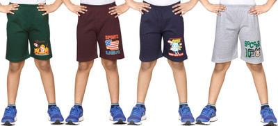 

Dongli Short For Boys Cotton Linen Blend, Cotton Nylon Blend, Cotton Linen Blend(Dark Green, Pack of 4, Combo color