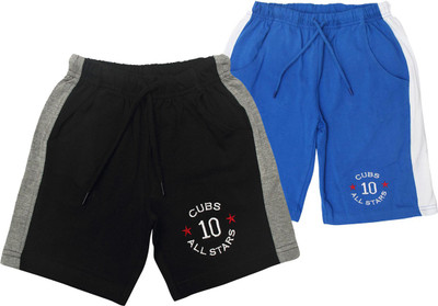

JusCubs Short For Boys Solid Cotton(Multicolor, Pack of 2, Black & royal blue