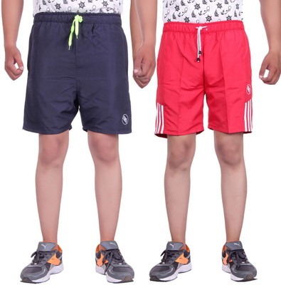 

Belmarsh Solid Men's Multicolor Sports Shorts, Navy;red
