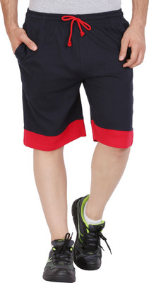 CHECKERSBAY Solid Men Black Sports Shorts