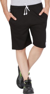 CHECKERSBAY Solid Men Black Sports Shorts