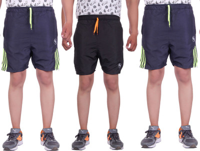 

Belmarsh Striped Men's Multicolor Sports Shorts, Black;navy