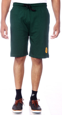 

Shootr Solid Men's Green Bermuda Shorts