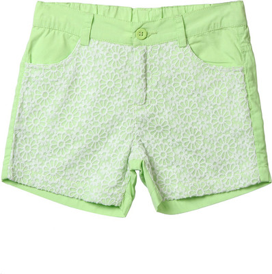 

Beebay Short For Girls Cotton Linen Blend, Cotton Nylon Blend, Cotton Linen Blend(Light Green)