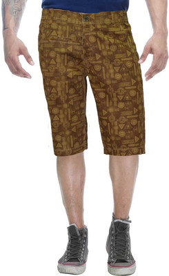 

Clickroo Printed Men's Gold Chino Shorts