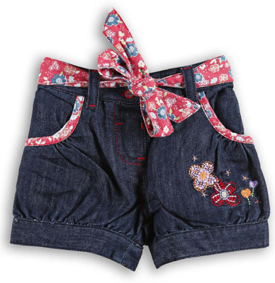 

Lilliput Short For Girls Solid Cotton Linen Blend, Cotton Nylon Blend, Cotton Linen Blend(Blue, Blue dark