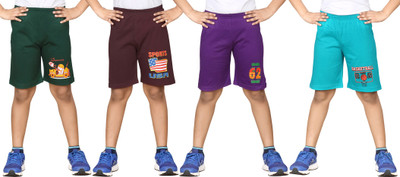 

Dongli Short For Boys Cotton Linen Blend, Cotton Nylon Blend, Cotton Linen Blend(Dark Green, Pack of 4, Combo color