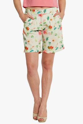 

Band Box Floral Print Women' Green Basic Shorts