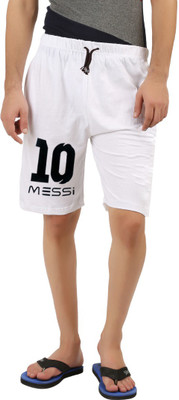 HOTFITS Printed Men White Basic Shorts