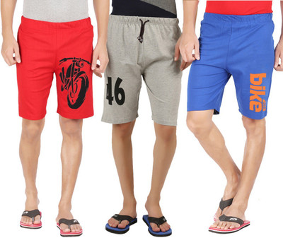 HOTFITS Graphic Print Men Multicolor Basic Shorts
