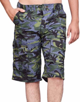 

British Terminal Printed Men's Multicolor Bermuda Shorts, Blue;green