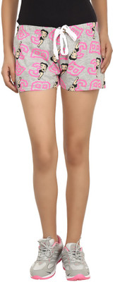 

Kotty Printed Women's Grey, Pink Night Shorts
