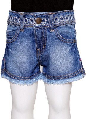 

Tales & Stories Short For Girls Cotton Linen Blend, Cotton Nylon Blend, Cotton Linen Blend(Light Blue, Pack of 1